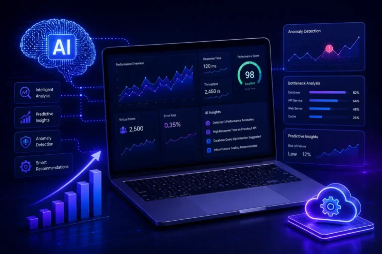 AI-powered performance testing dashboard with predictive analytics and anomaly detection
