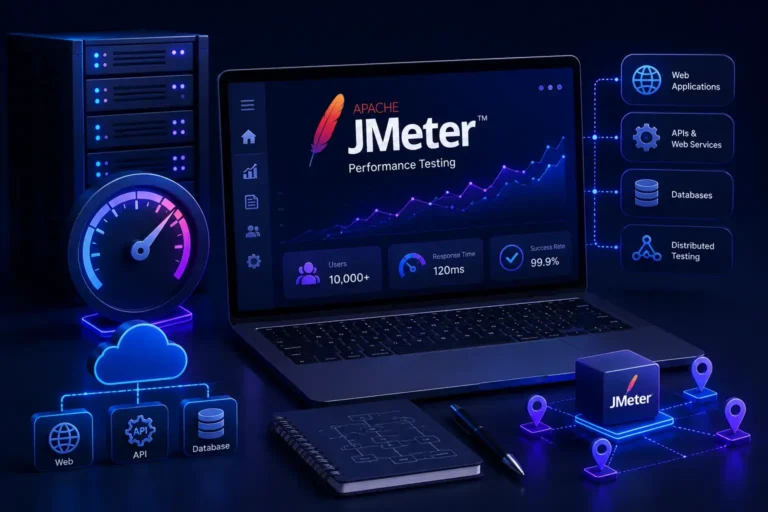 Apache JMeter performance testing dashboard with enterprise monitoring and analytics